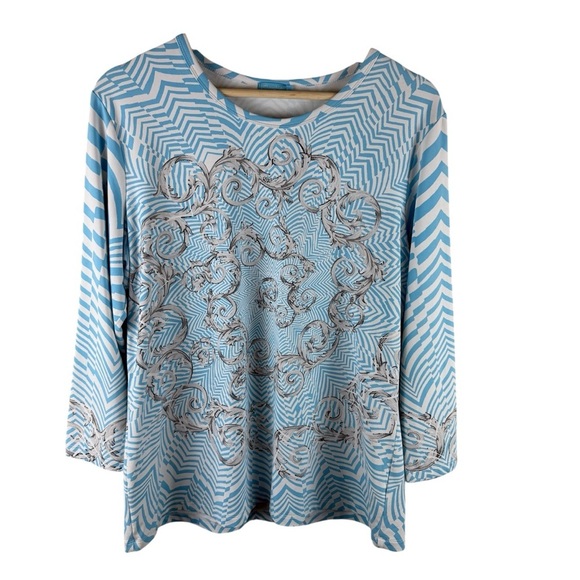 J.McLaughlin Catalina Cloth Geometric Print Top XL - Picture 2 of 7